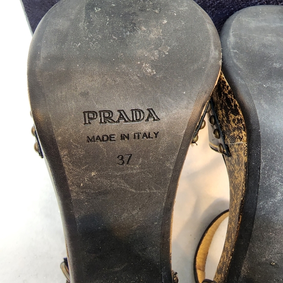 Prada Platform Studded Heels Prada Size 37 US 7 Stunning! Made in Italy  🇮🇹 - Picture 8 of 10